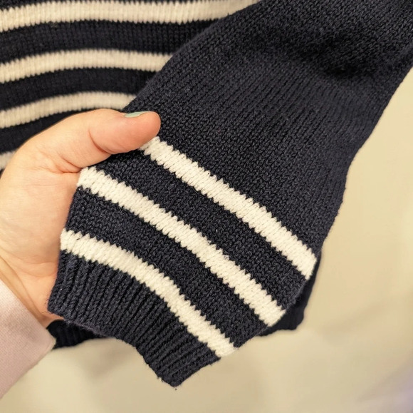 Vintage Red White & Blue Star Striped Knit Turtle Neck Sweater Women L USA - Picture 5 of 10